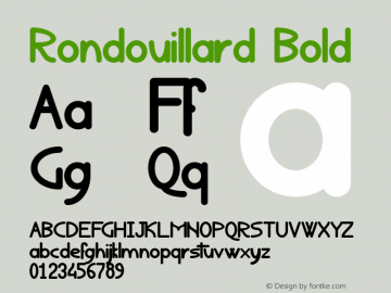 Rondouillard Bold Version 001.000 Font Sample