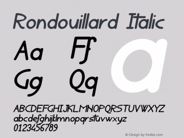 Rondouillard Italic Version 001.000图片样张