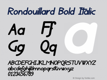 Rondouillard Bold Italic Version 001.000图片样张