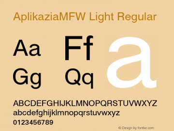 AplikaziaMFW Light Regular Version 1.000 Font Sample