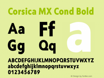 Corsica MX Cond Bold 1.000 Font Sample