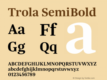 Trola SemiBold Version 1.000 | wf-rip By Margaret.图片样张