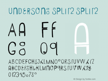 Undersong Split2 Split2 Version 001.000 Font Sample