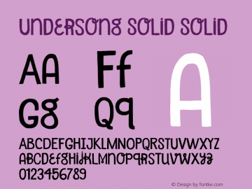 Undersong Solid Solid Version 001.000 Font Sample