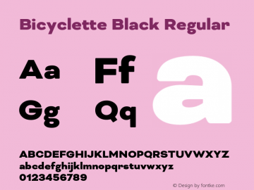Bicyclette Black Regular Version 1.000;PS 001.001;hotconv 1.0.56 Font Sample