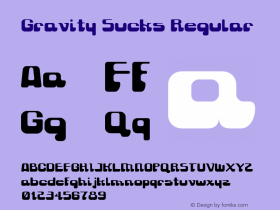 Gravity Sucks Regular 3.0 - 8/01/99 Font Sample