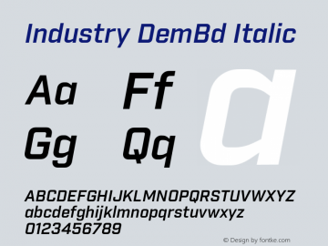 Industry DemBd Italic Version 1.001;PS 001.001;hotconv 1.0.56图片样张