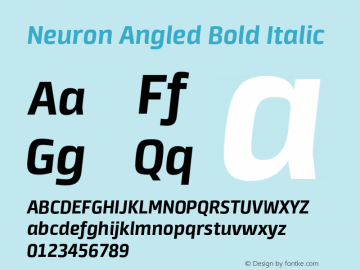Neuron Angled Bold Italic 001.000 [CYR] Font Sample