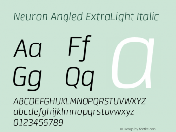 Neuron Angled ExtraLight Italic 001.000 [CYR] Font Sample