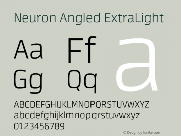Neuron Angled ExtraLight 001.000 [CYR] Font Sample