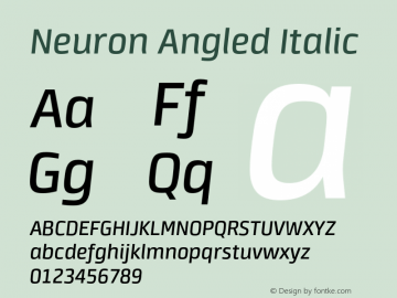 Neuron Angled Italic 001.000 [CYR] Font Sample