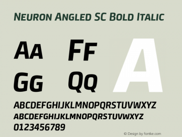 Neuron Angled SC Bold Italic 001.000 [CYR] Font Sample