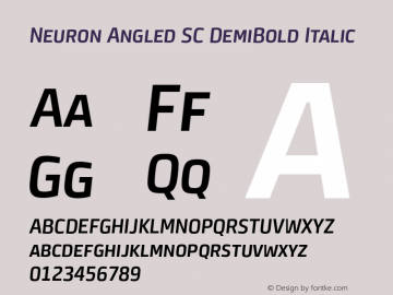 Neuron Angled SC DemiBold Italic 001.000 [CYR] Font Sample