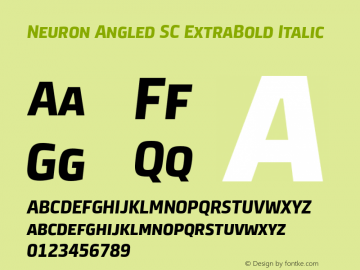 Neuron Angled SC ExtraBold Italic 001.000 [CYR] Font Sample