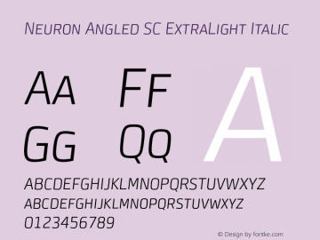 Neuron Angled SC ExtraLight Italic 001.000 [CYR] Font Sample