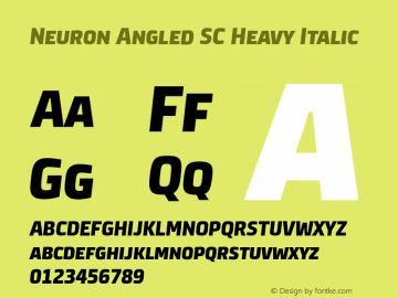 Neuron Angled SC Heavy Italic 001.000 [CYR] Font Sample