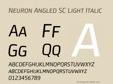 Neuron Angled SC Light Italic 001.000 [CYR] Font Sample