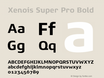 Xenois Super Pro Bold Version 1.000 Font Sample