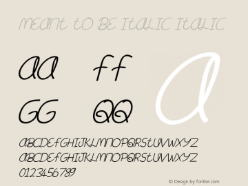 Meant To Be Italic Italic Version 001.000图片样张