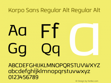 Korpo Sans Regular Alt Regular Alt Version 1.000图片样张