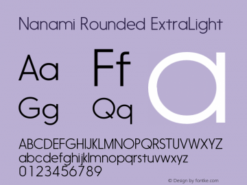 Nanami Rounded ExtraLight Version 1.003;com.myfonts.thinkdust.nanami.extra-light.wfkit2.41wW Font Sample