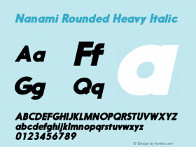 Nanami Rounded Heavy Italic Version 1.003;com.myfonts.thinkdust.nanami.heavy-oblique.wfkit2.41wZ图片样张