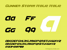 Gunner Storm Italic Italic Version 1.0; 2013图片样张