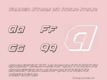 Gunner Storm 3D Italic Italic Version 1.0; 2013图片样张