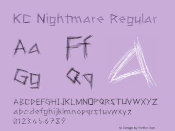 KC Nightmare Regular Version 1.003 Font Sample