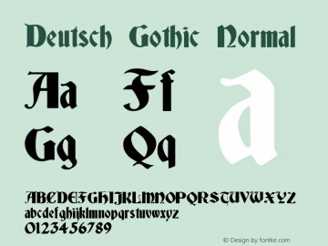 Deutsch Gothic Normal 1.0 Tue Jan 04 17:15:27 1994图片样张