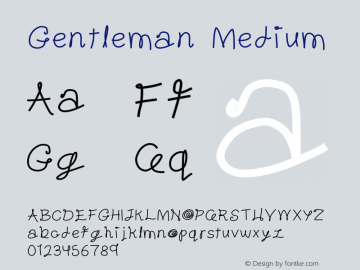 Gentleman Medium Version 1.0 Font Sample