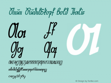 Neue Rudelskopf Bold Italic 0.000 Font Sample