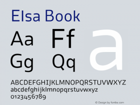 Elsa Book Version 1.000; Font Sample