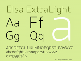 Elsa ExtraLight Version 1.000; Font Sample