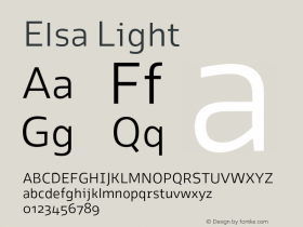 Elsa Light Version 1.000; Font Sample