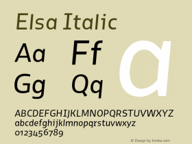 Elsa Italic Version 1.000; Font Sample