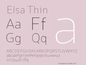 Elsa Thin Version 1.000; Font Sample