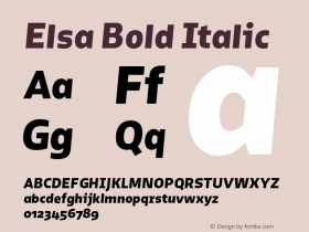 Elsa Bold Italic Version 1.000; Font Sample