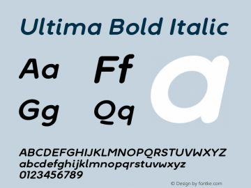 Ultima Bold Italic Version 1.000图片样张