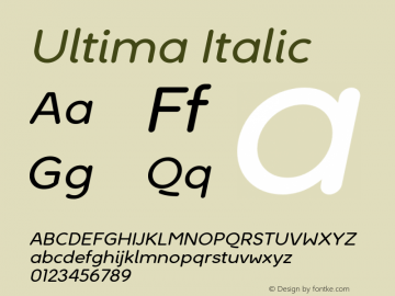 Ultima Italic Version 1.000图片样张