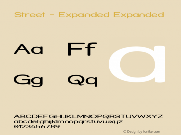 Street - Expanded Expanded Version 001.000 Font Sample