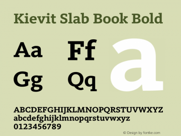 Kievit Slab Book Bold Version 5.504; 2013; Font Sample