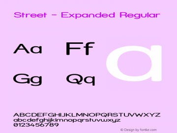 Street - Expanded Regular 1.0 Font Sample