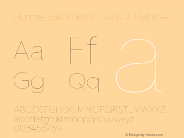 Hurme Geometric Sans 2 Hairline Version 1.001图片样张