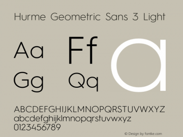 Hurme Geometric Sans 3 Light Version 1.001 Font Sample