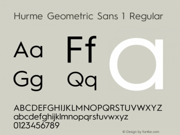 Hurme Geometric Sans 1 Regular Version 1.001 Font Sample