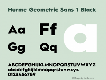 Hurme Geometric Sans 1 Black Version 1.001 Font Sample