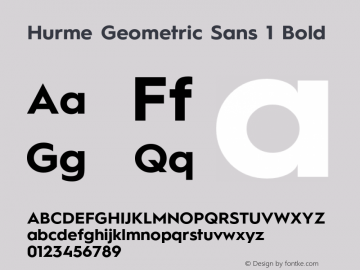 Hurme Geometric Sans 1 Bold Version 1.001 Font Sample