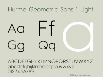 Hurme Geometric Sans 1 Light Version 1.001 Font Sample