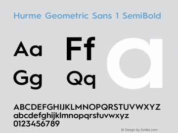 Hurme Geometric Sans 1 SemiBold Version 1.001 Font Sample